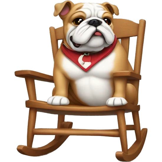 Bulldog sitting in rocking chair  emoji