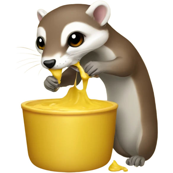 weasel drinking mustard emoji