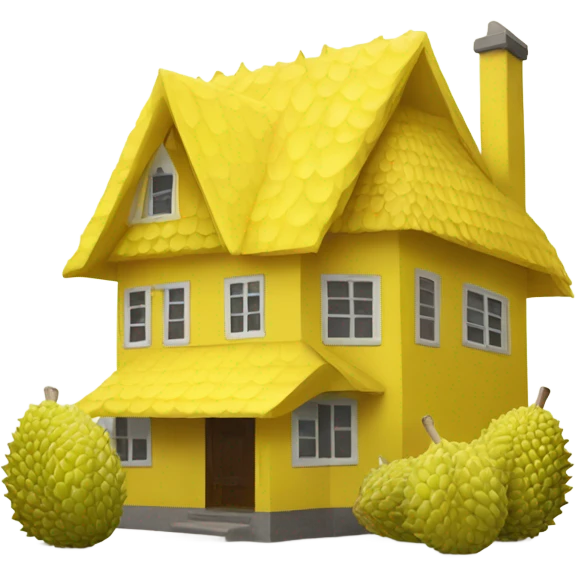 Yellow house made of durian emoji