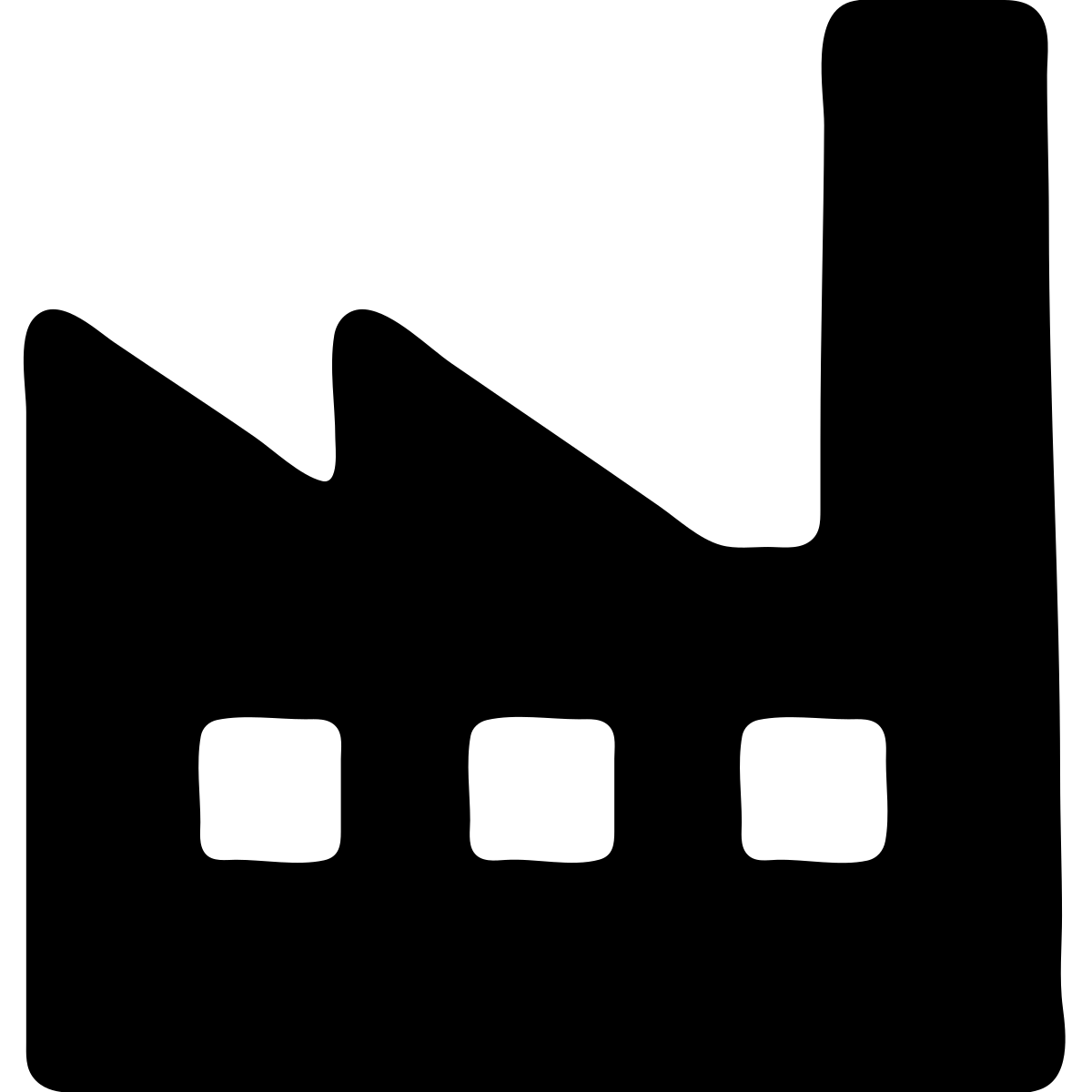 minimalist silhouette of an industrial building, solid black fill, modern style emoji