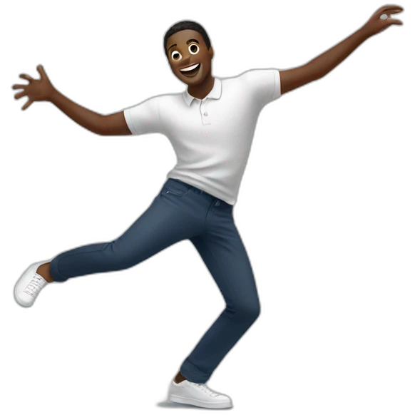 Black guy dancing using lacoste emoji