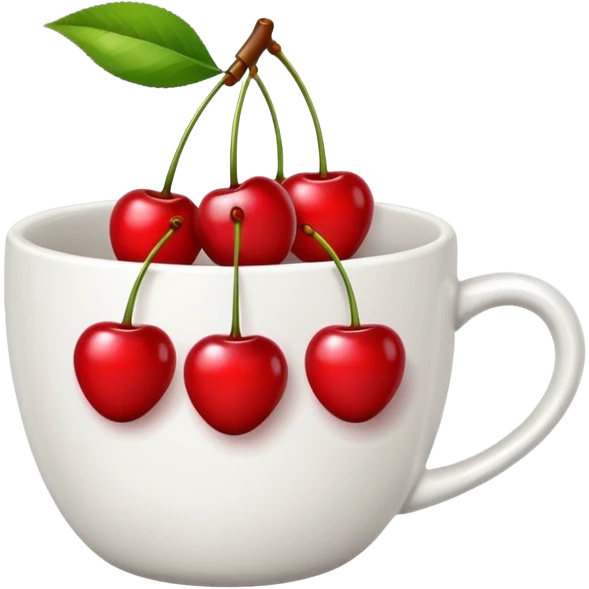 5pcs Fruit Cherry red on a cup emoji