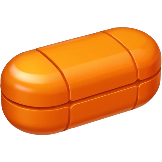 Round orange 30mg adderall with line shodow down center emoji