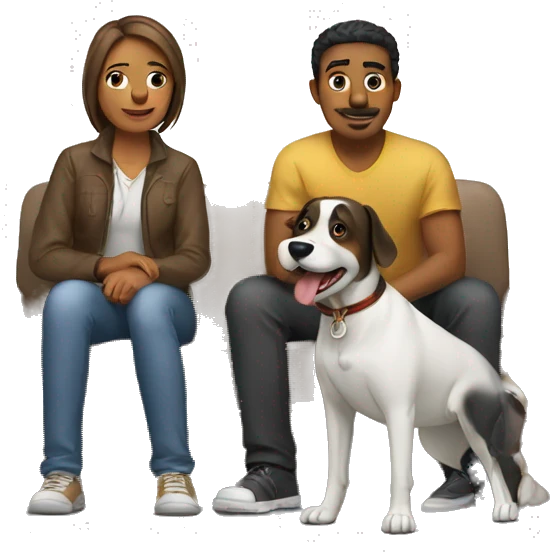 People stay with dog emoji