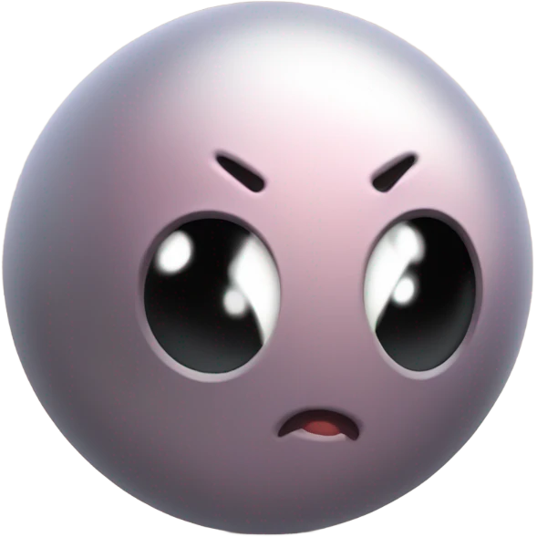Metal cute black eyes Kirby ball driving on 4 car wheels emoji
