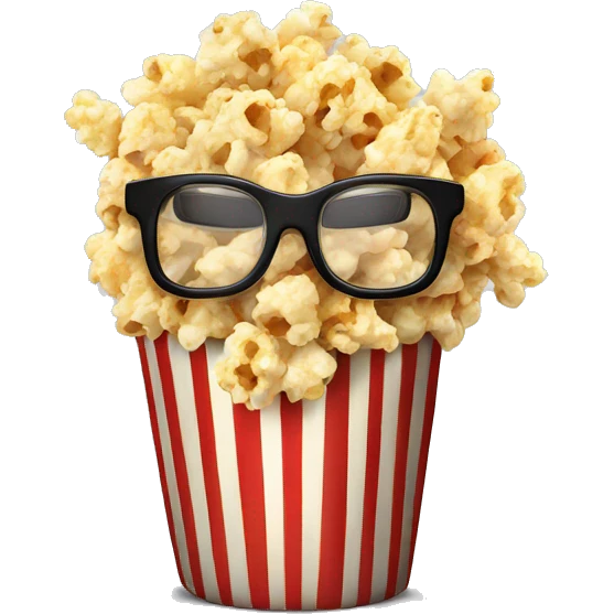 pop corn in black glasses emoji