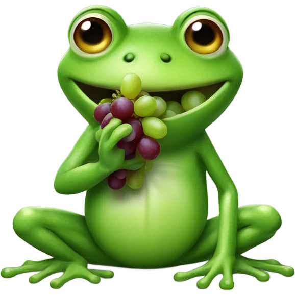 Frog eating grapes emoji