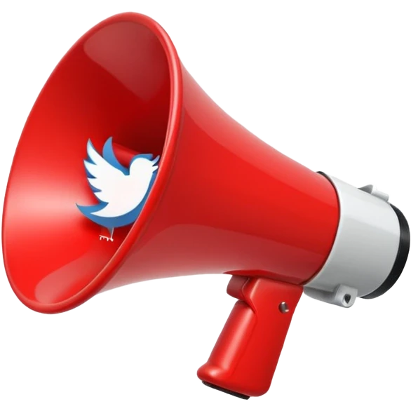 megaphone with social media icons emoji