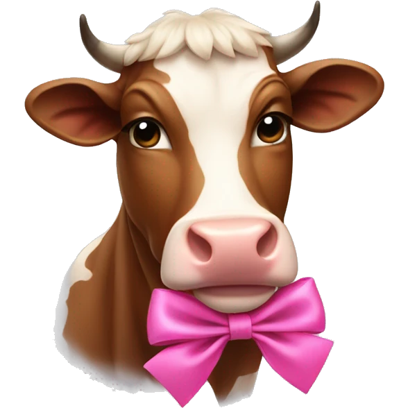 brown cow with pink bow emoji