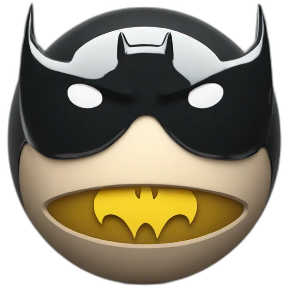 3d sphere with a cartoon Batman skin texture emoji