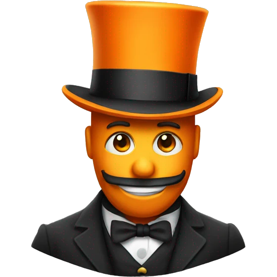 Orange tophat emoji