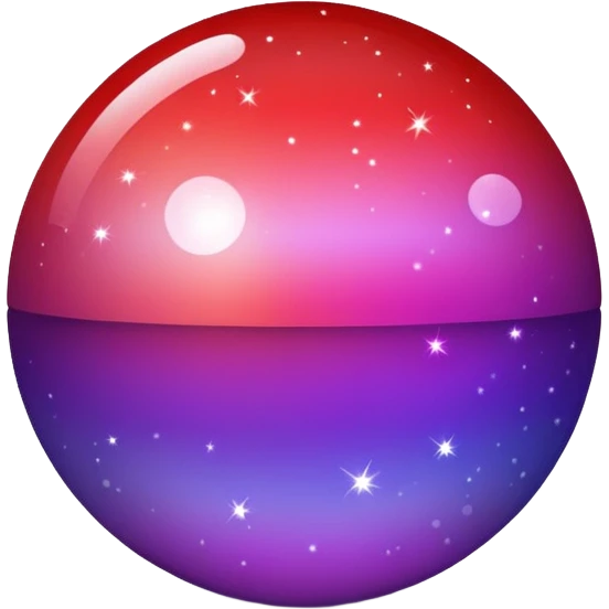 color gradient between red and purple glitter ball emoji