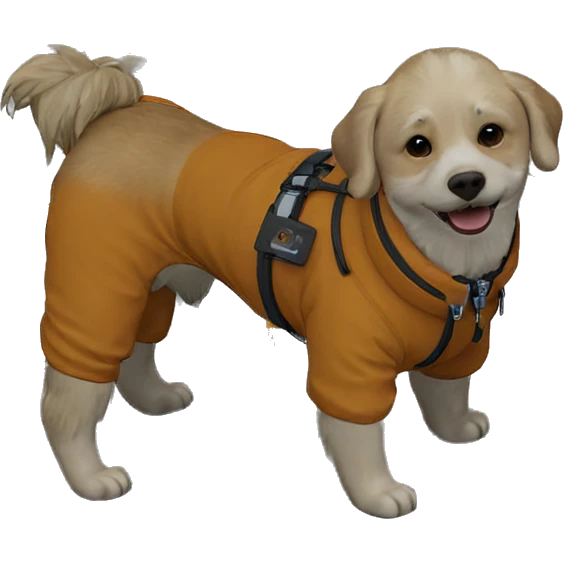 dog exploring snowy wilderness emoji