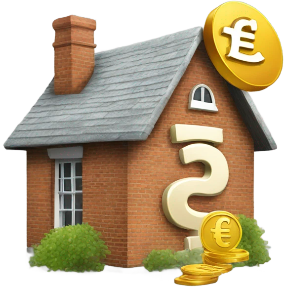 British pound sign money and a house emoji