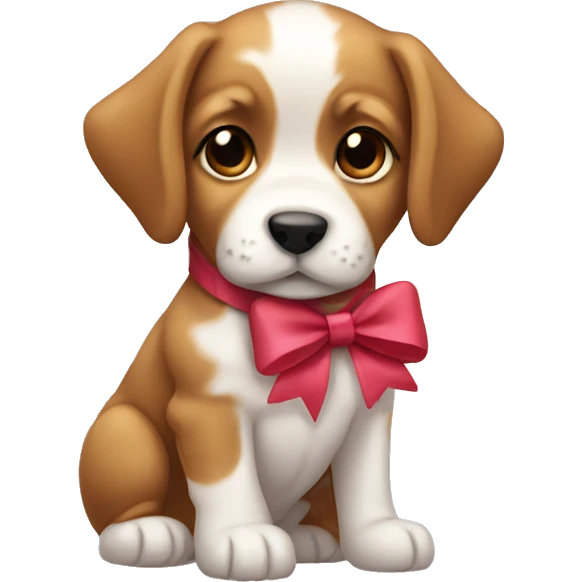 Puppy with bow emoji