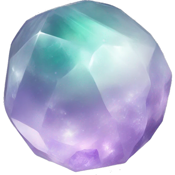 Pastel white fluorite crystal orb emoji