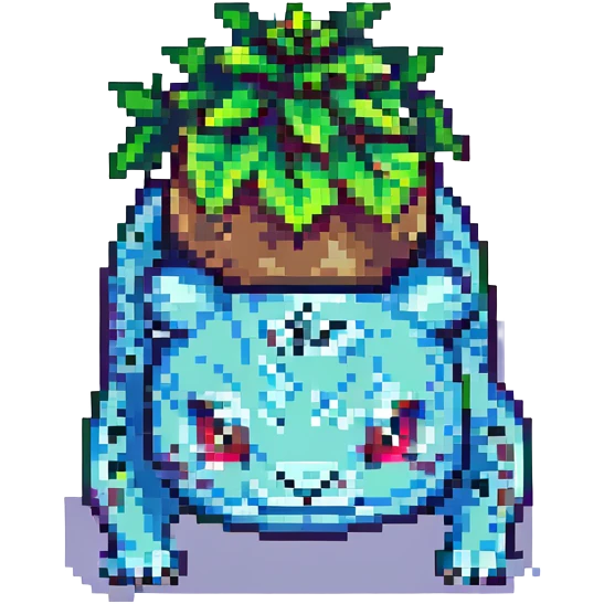 pixel art Bulbasaur emoji