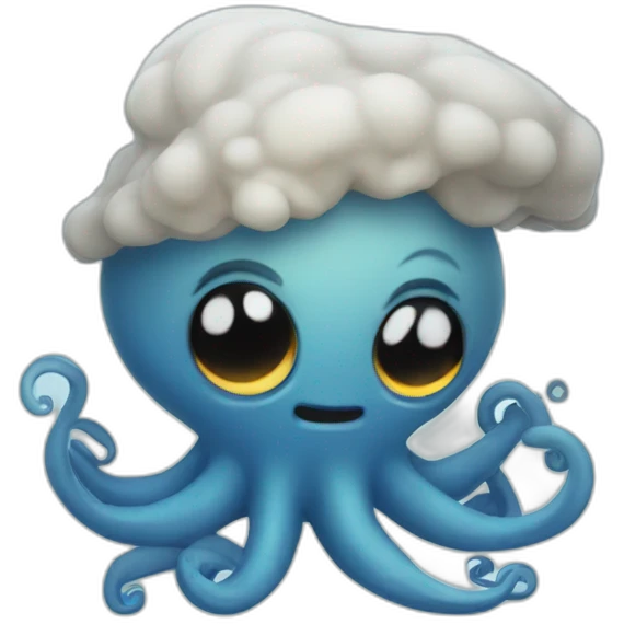 cute blue kraken  emoji