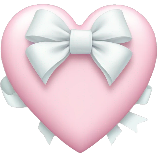 Pastel pink heart with white bow emoji