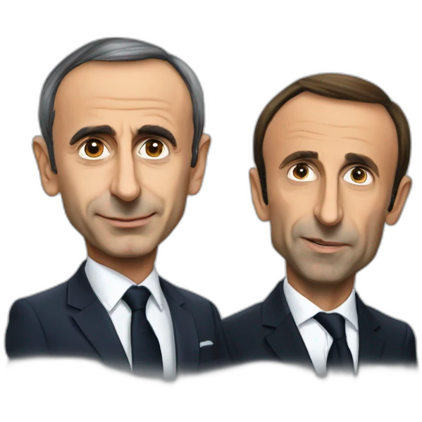 eric zemmour et macron qui s’embrasse emoji