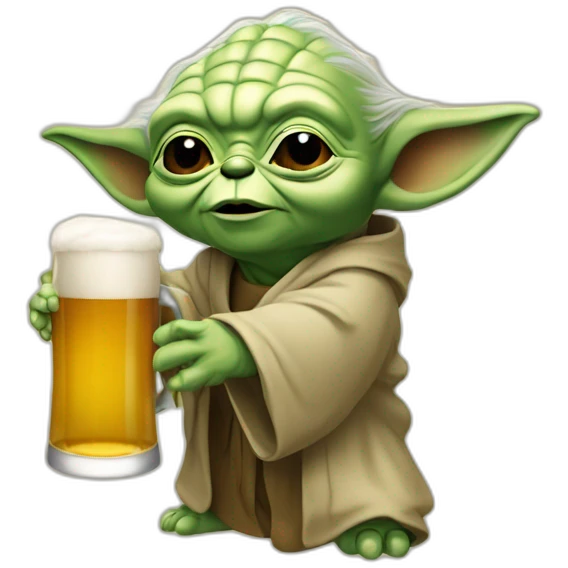 Yoda qui boit de la bière emoji