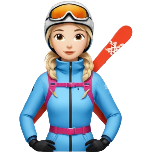 Woman Skiing, Background Matterhorn Matterhorn emoji