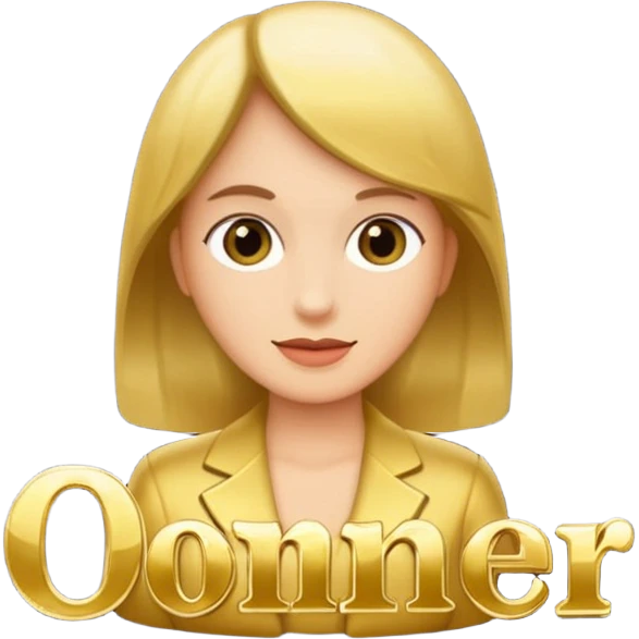 The word "Owner" in gold letters emoji