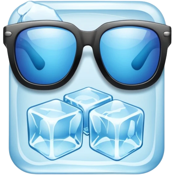 sunglasses with ice cube emoji