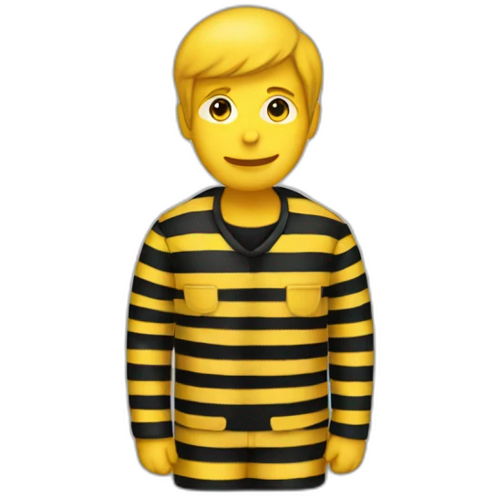 man striped yellow black prison suit emoji