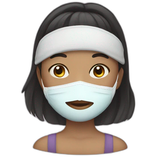 girl with facial mask emoji