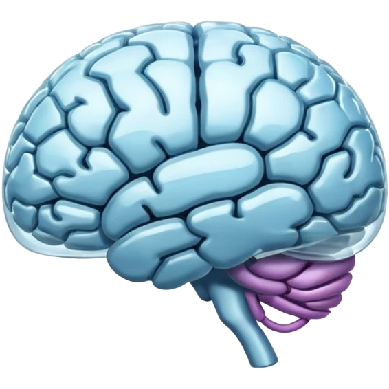 Little glass brain front view emoji