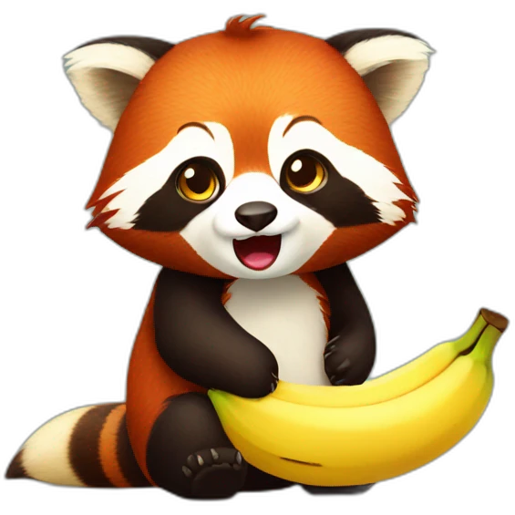 red panda with banana crying emoji