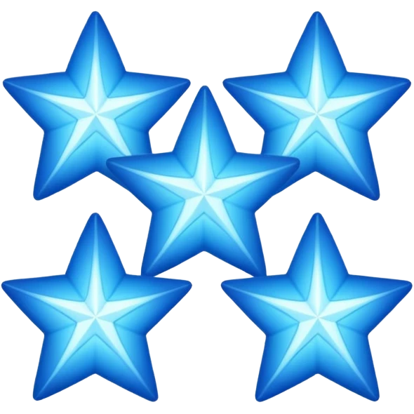 5 solid blue stars emoji