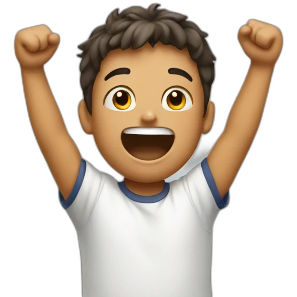 a young man cheering emoji
