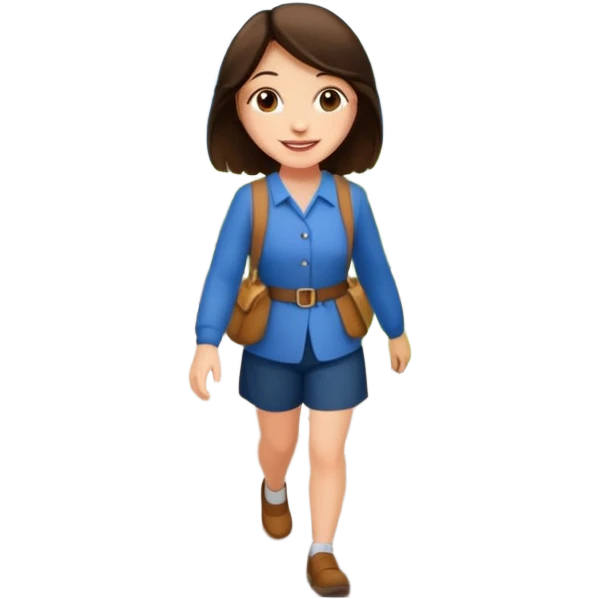 Brunette walking in scenic route emoji