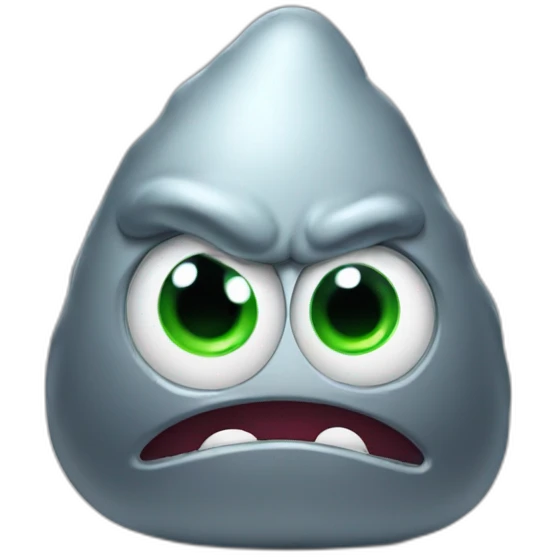 angry silver slime with eye emoji