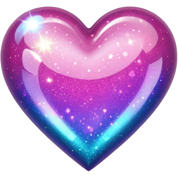 heart with holographic glitter emoji