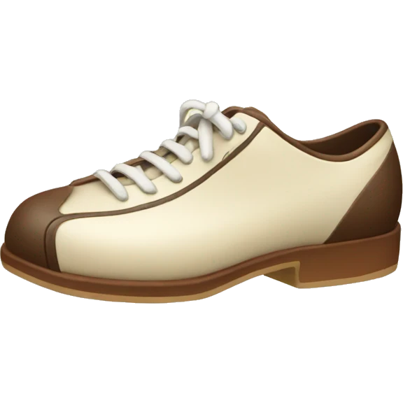 cream bowling shoe with a brown stripe emoji