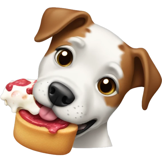 Dog eating cinamorol emoji