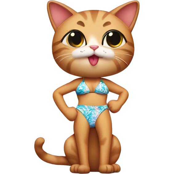 Cat in bikini emoji