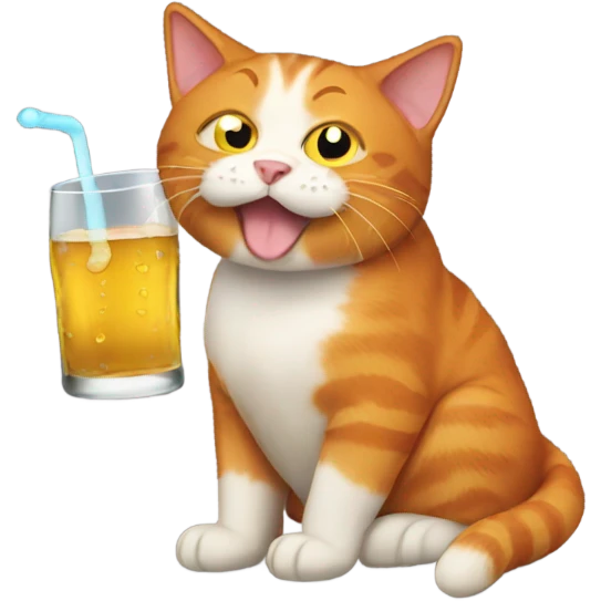 Drunk ginger cat emoji