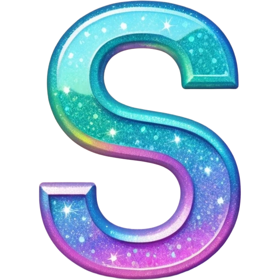 Holographic Glitter letter S emoji