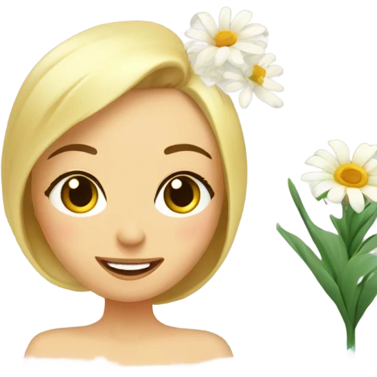 Girl blondes relaxing in spa salon girl with towel on head takes bath with flowers emoji