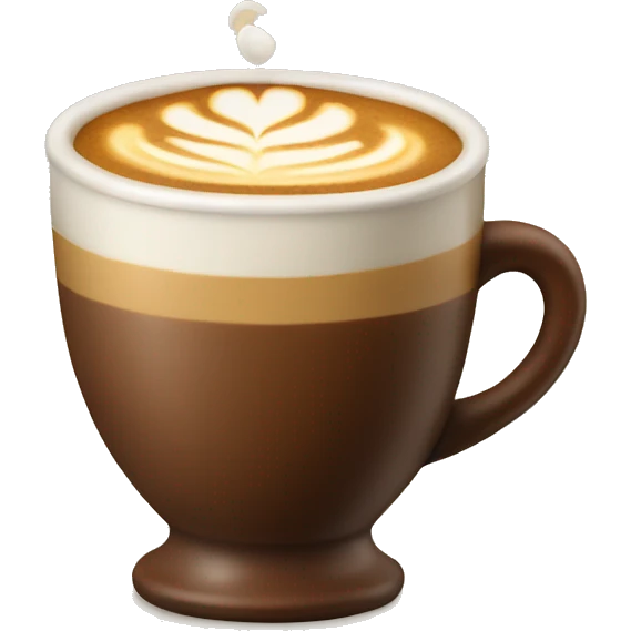 Latte in brown cup emoji