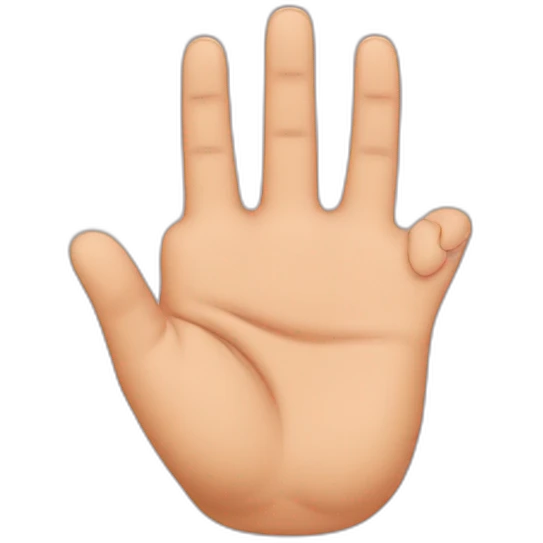three fingers up, but make it upside down emoji