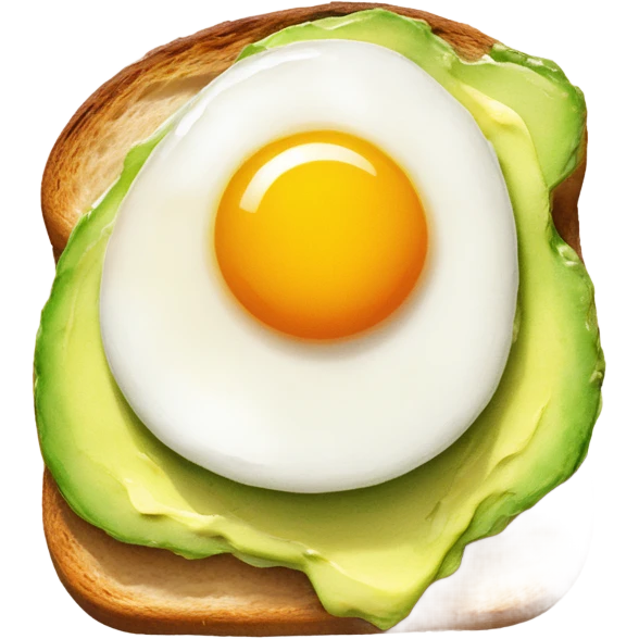 Watercolor avocado toast Wïth cute fried egg emoji