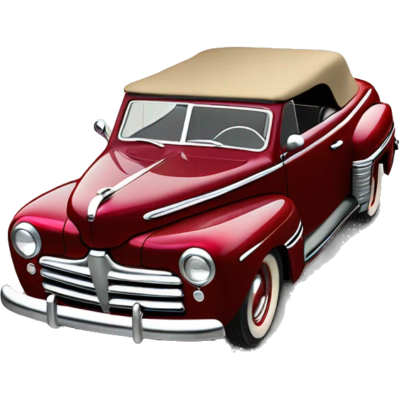 1948 Ford De Luxe convertible red greased lightning emoji