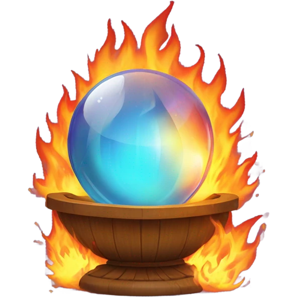 fortune telling ball in fire emoji