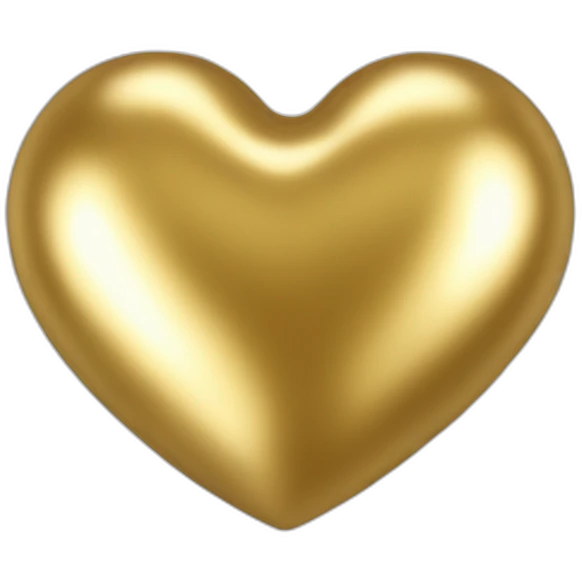 3D gold heart emoji