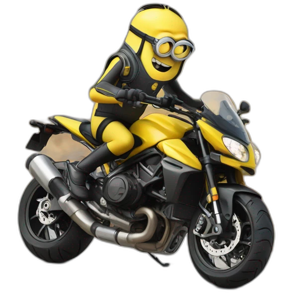 Minion on sportive motobike emoji